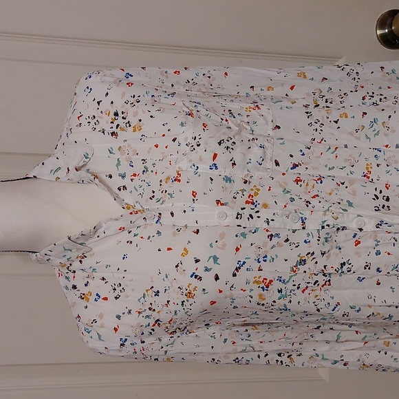 BeachLunchLounge Multicolor Abstract Print Long Sleeve Button Front Shirt Size M - Picture 2 of 9